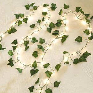 2 Pack 6.56 Ft Vine Lights Green Ivy Vines String Lights Battery Operated, 40 LE